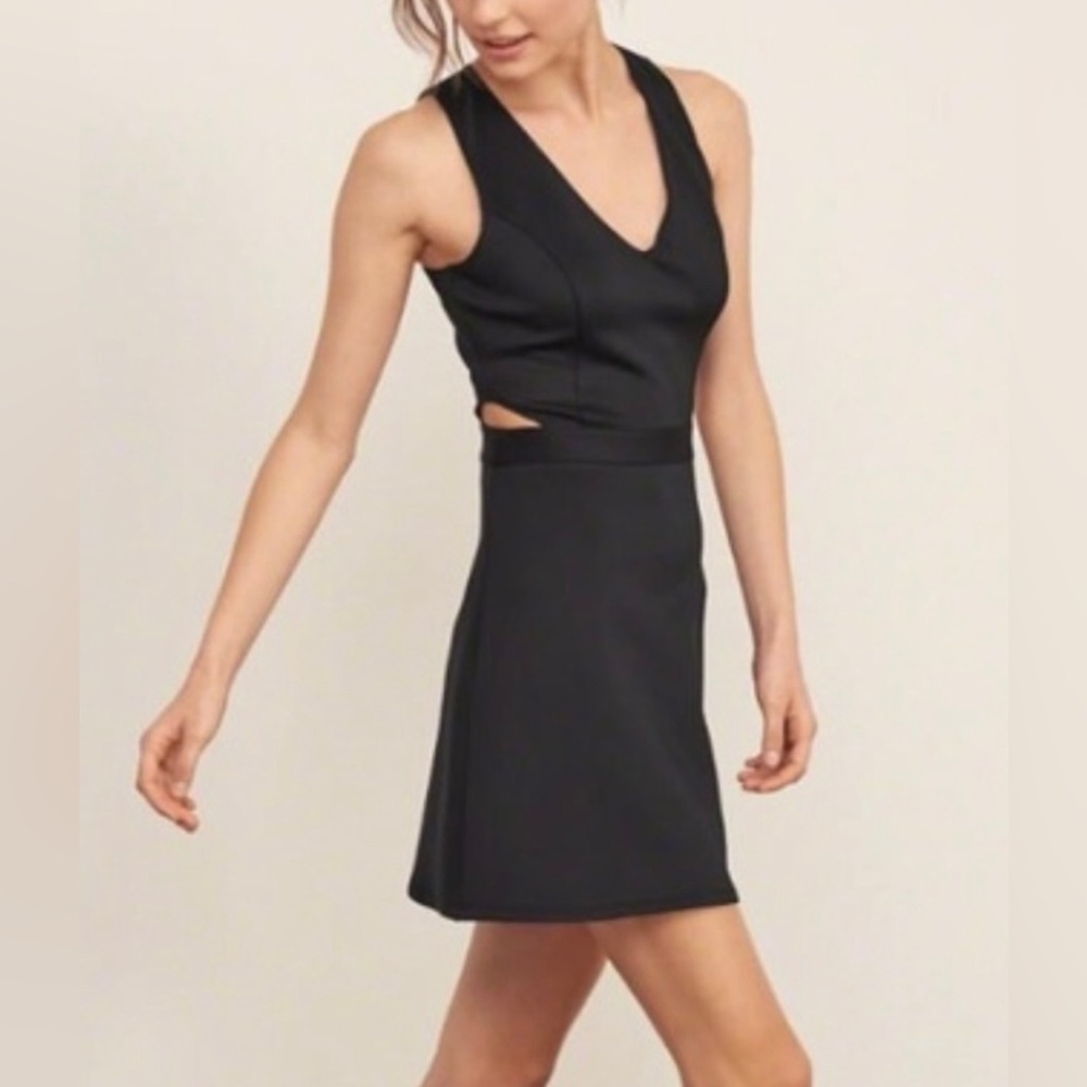 Abercrombie & Fitch Black Mini Sleeveless Cutout Bodycon Dress V-neck Small